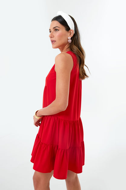 Red Crepe Sleeveless Kenzo Dress