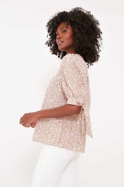 Red Floral Fiona Blouse