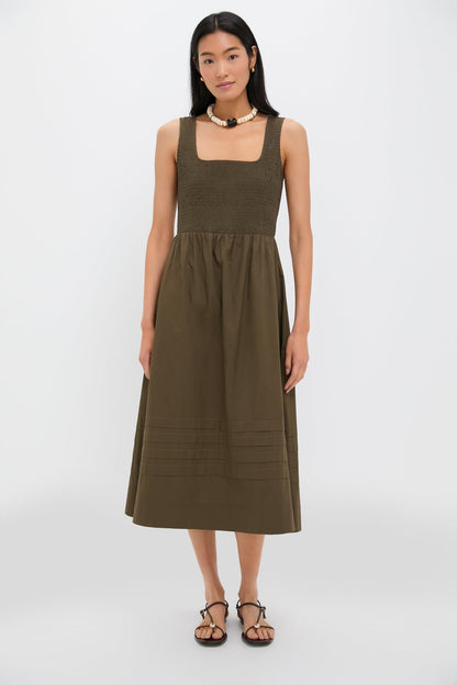 Olive Cotton Tiernan Dress