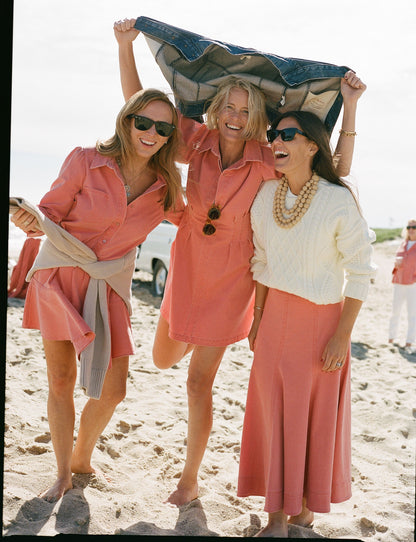 Nantucket Red Stretch Twill Mini Delaney Dress