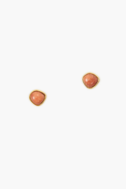 Dark Peach Aventurine Bay Studs