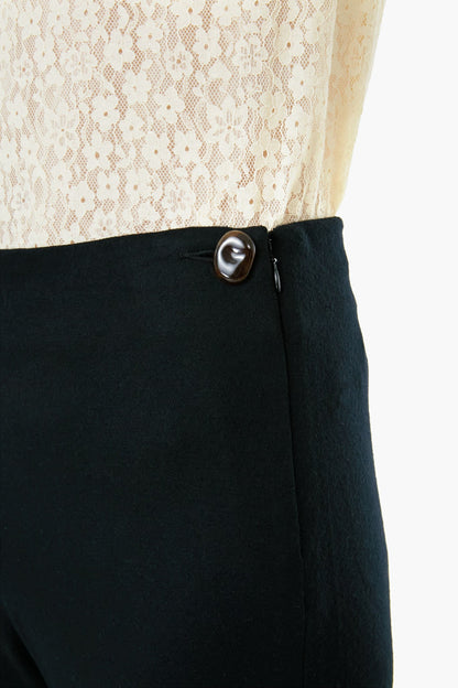 Black Cozy Easy Flare Pant