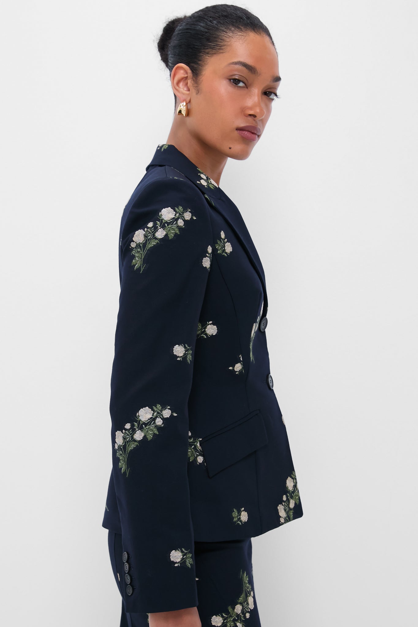 Midnight Blue Fitted Single Breasted Blazer