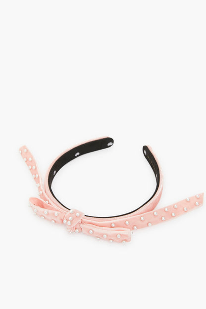 Blush Pearl Bardot Ribbon Slim Headband