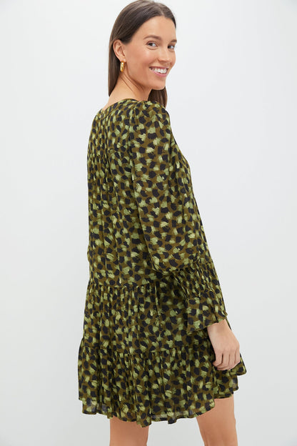 Green Brushed Geo Kenzo Dress
