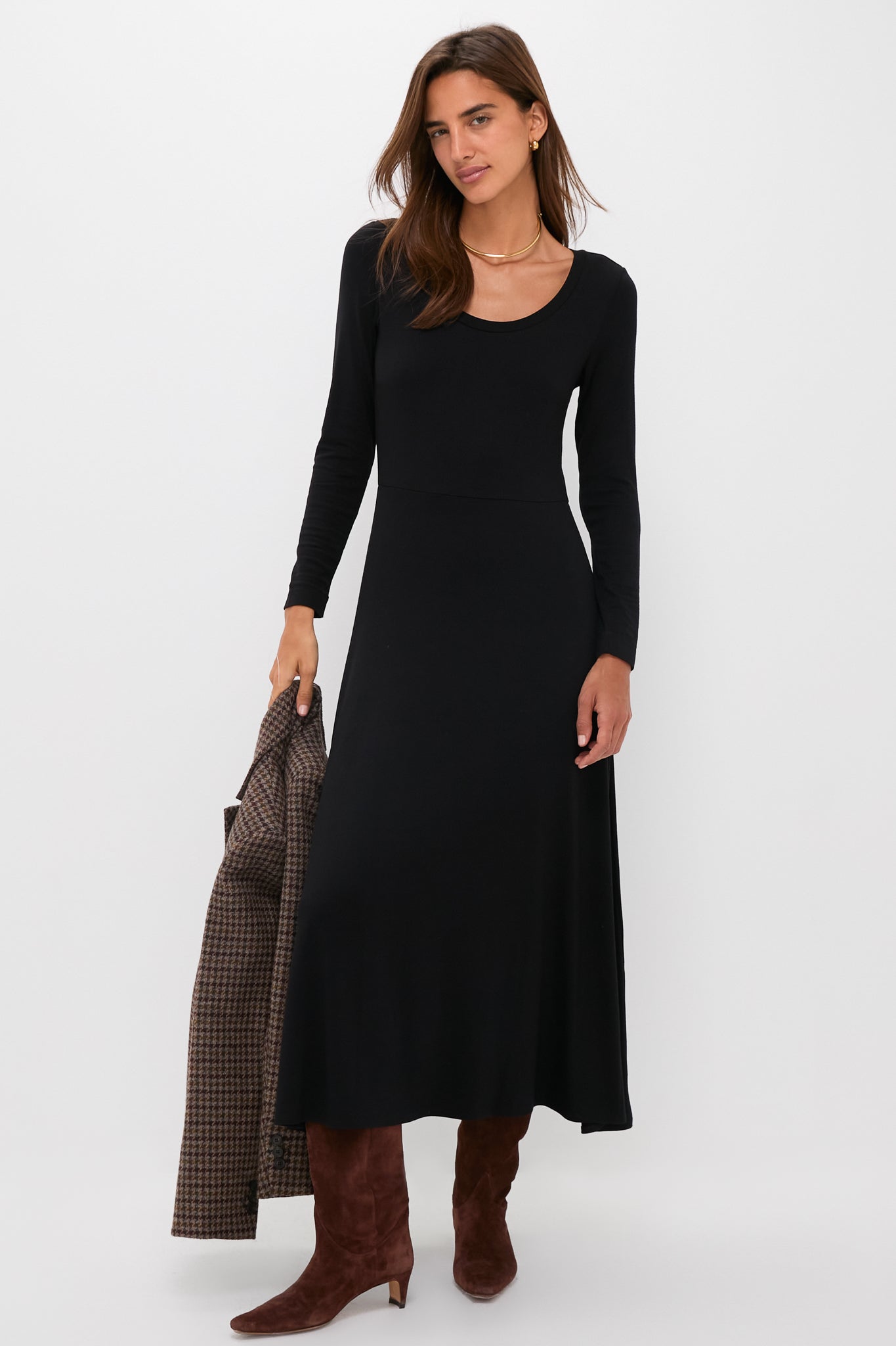 Black Long Sleeve Sara Maxi Dress
