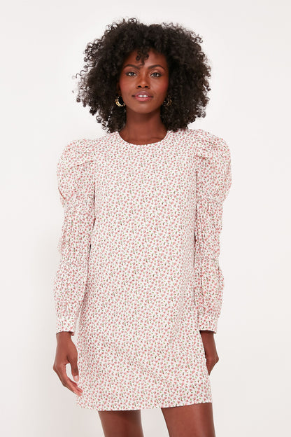 Textured Floral Puff Sleeve Clemons Mini Dress