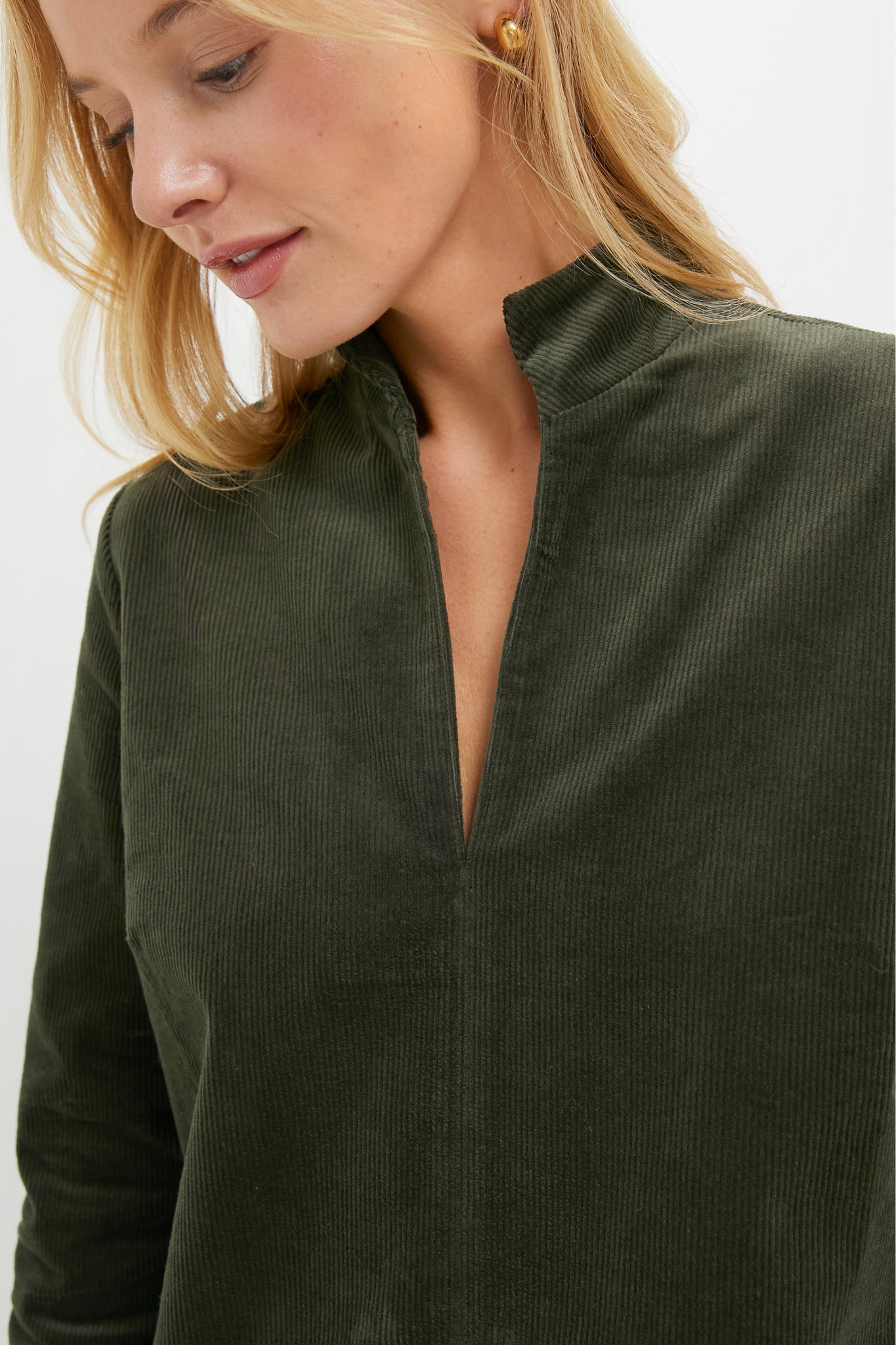 Olive Corduroy Clifton Dress