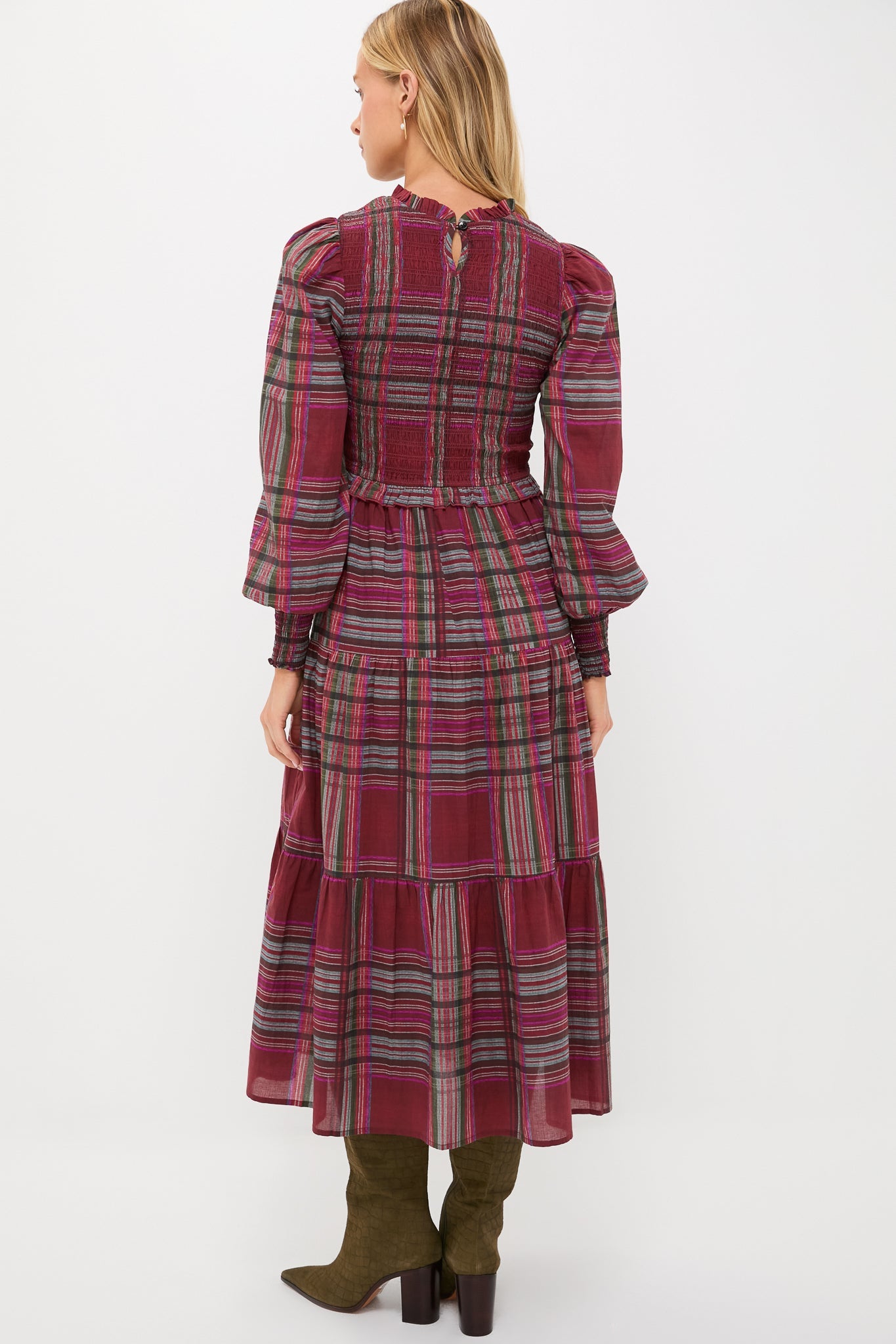 Red Plaid Ivy Maxi Dress