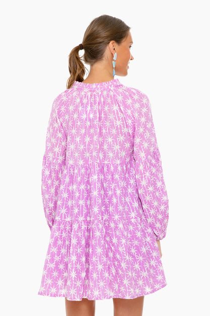 Virgo Lilac Balloon Sleeve Dress