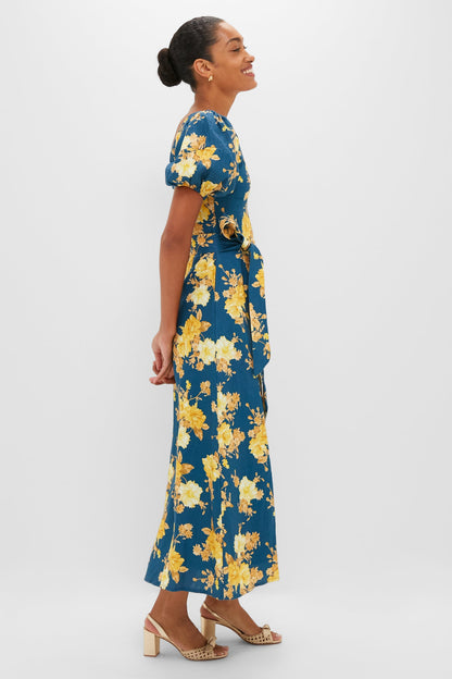 Nora Floral Navy Leiria Midi Dress