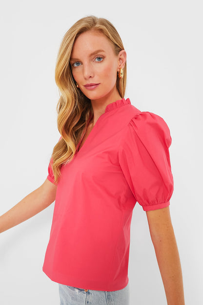 Watermelon Ruffle Leigh Blouse