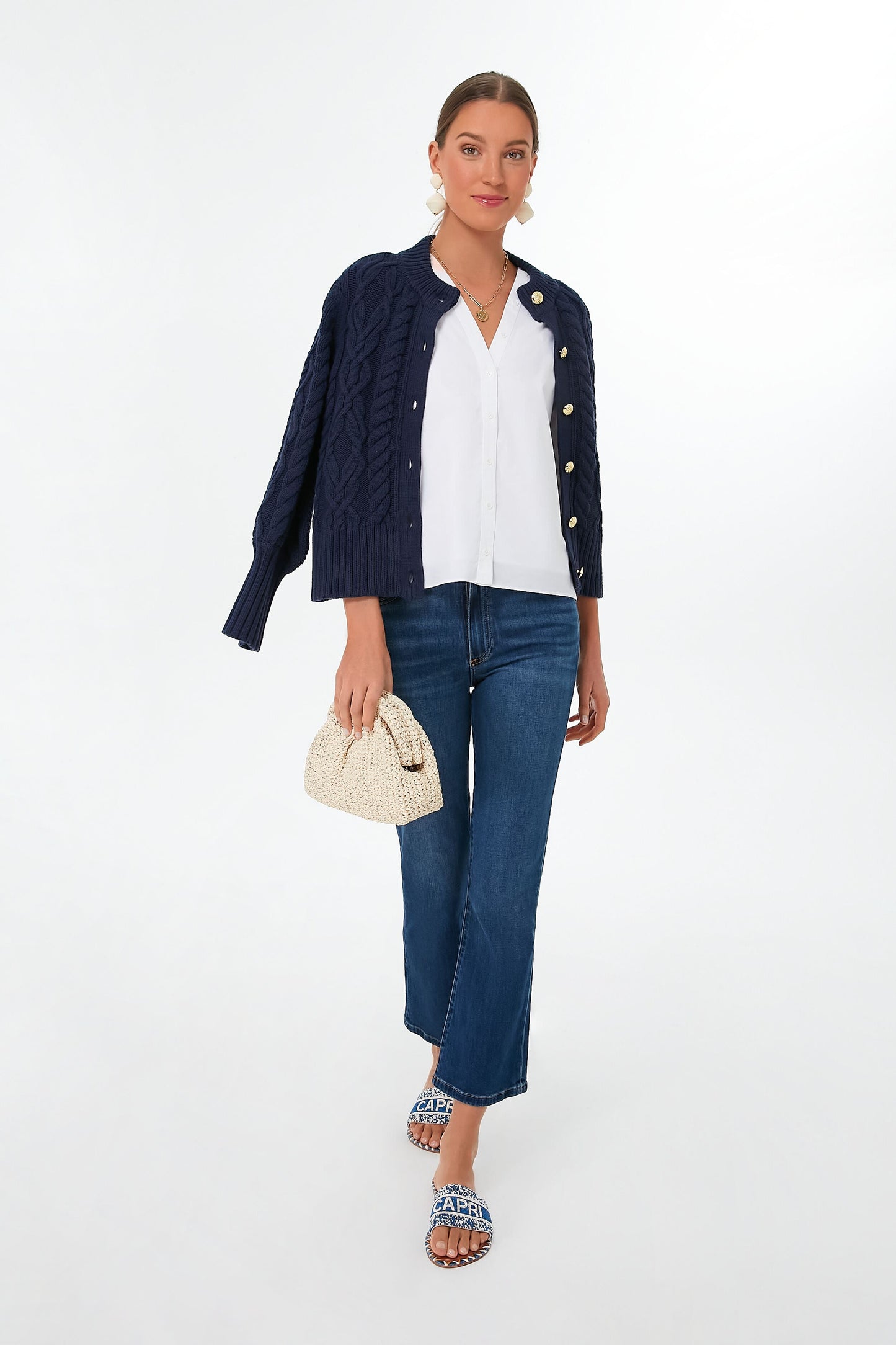 White V-Neck Puff Sleeve Kit Blouse