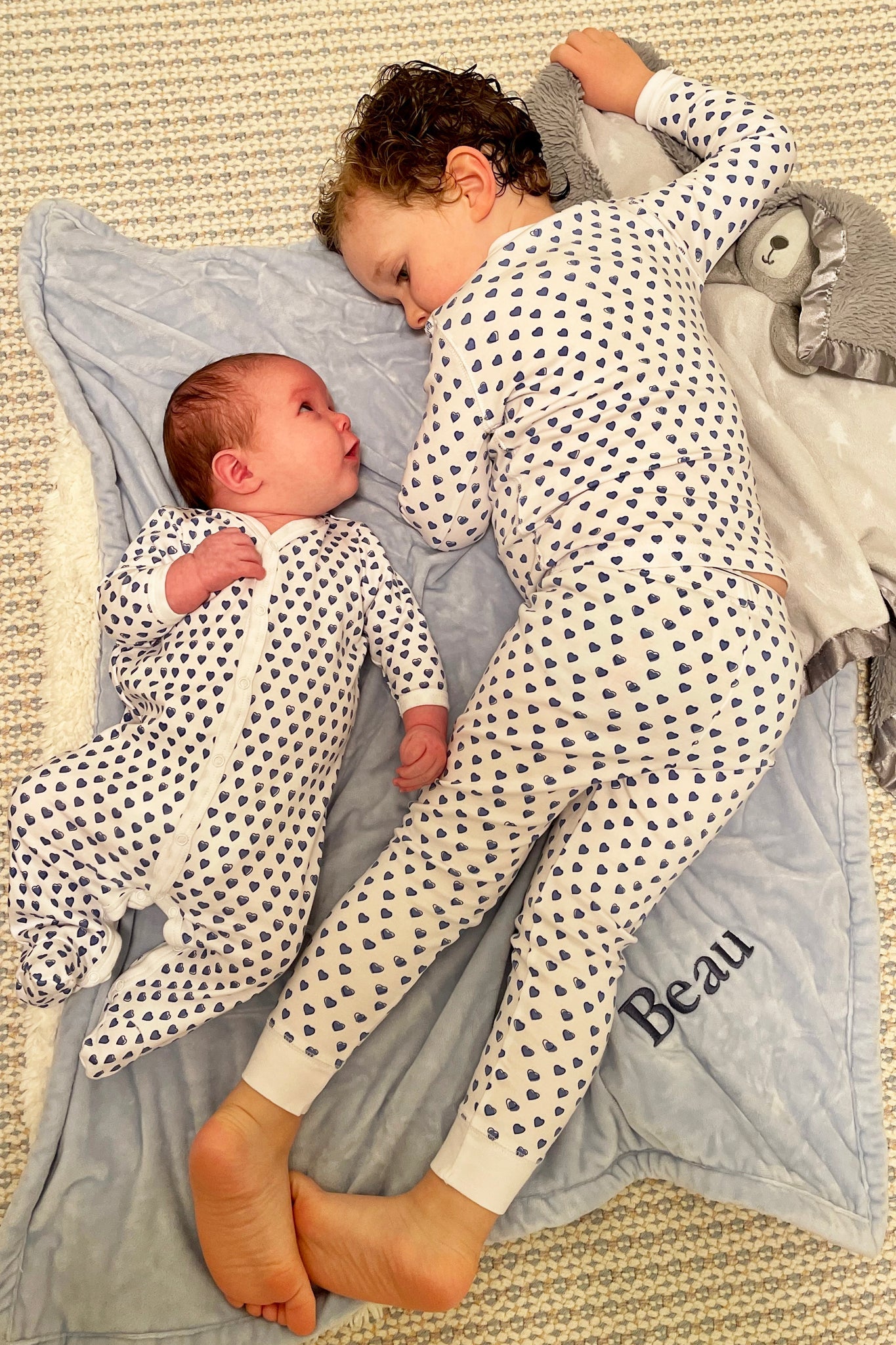 Blue Infant Hearts Pajamas