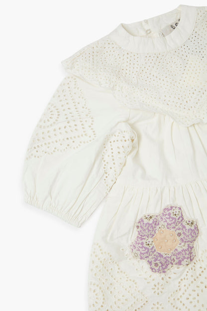 Violette Patch Puff Sleeve Dress