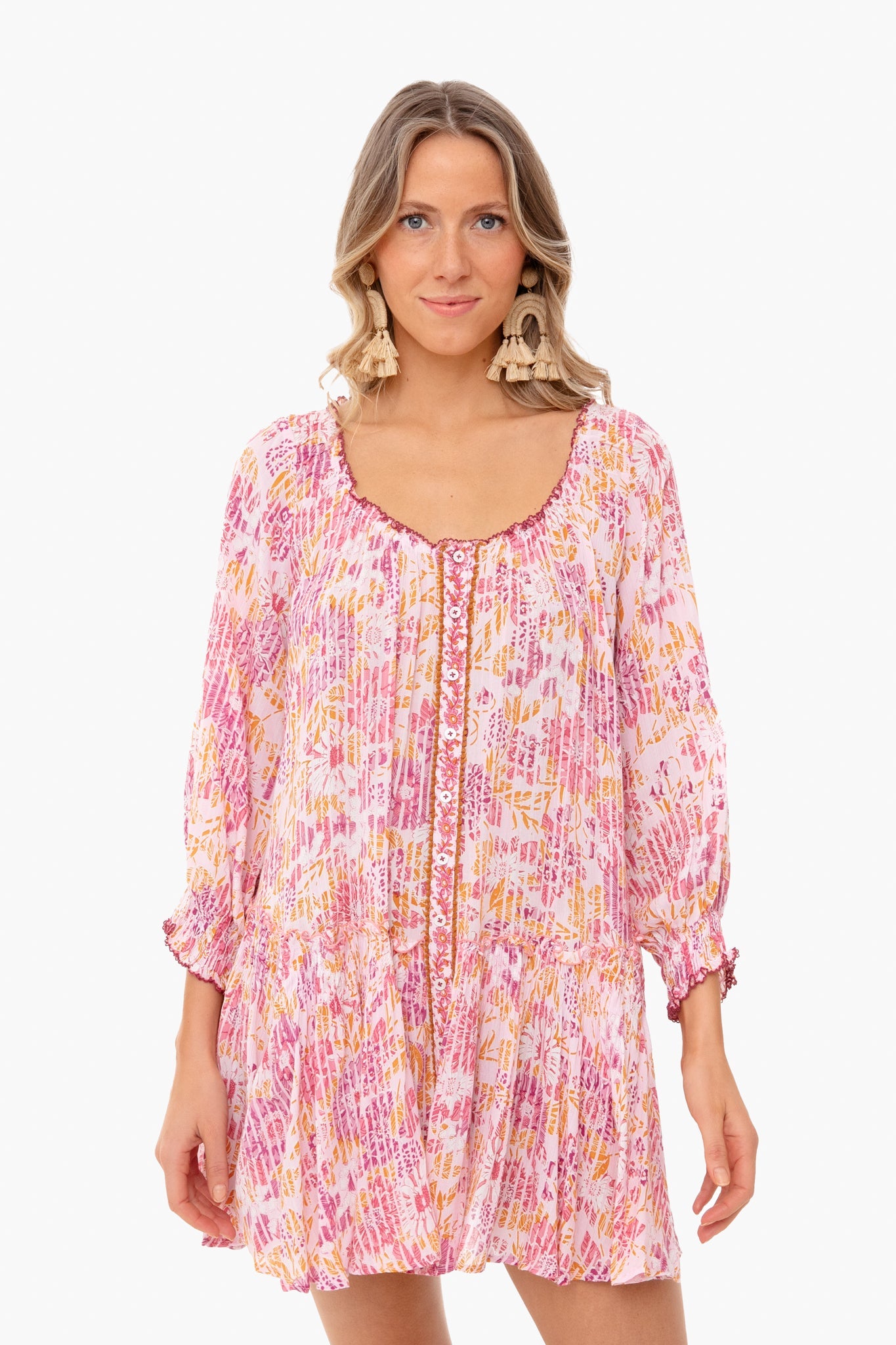 Pink Marigold Tesorino Drop Waist Dress