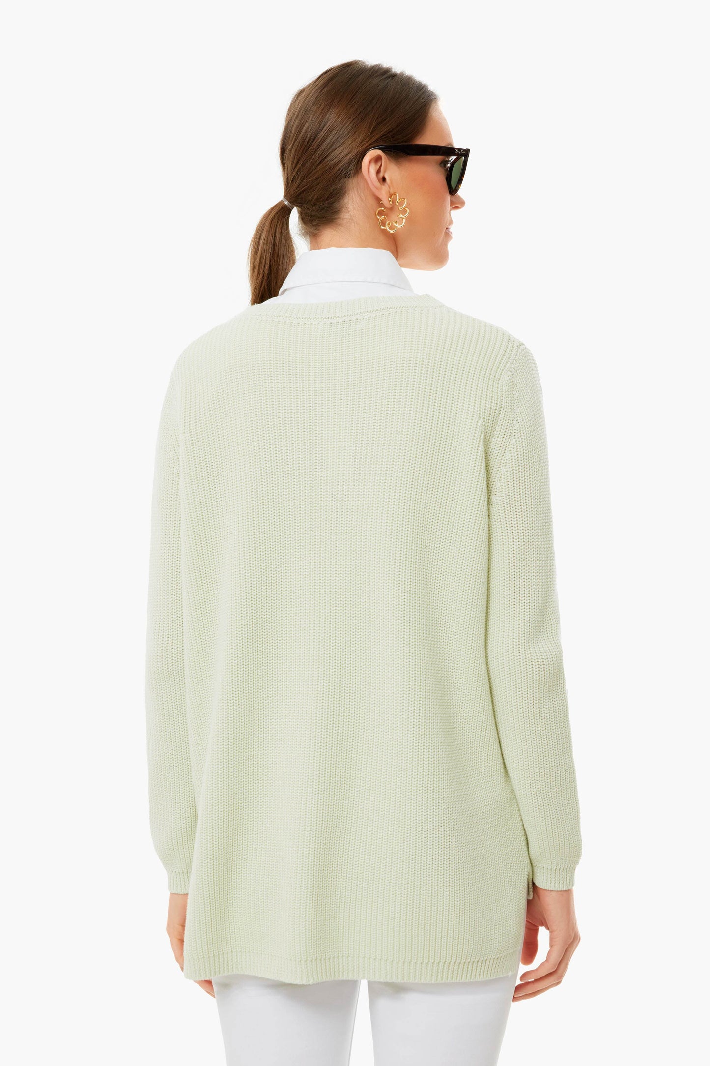 White Sage Emma Shaker Sweater