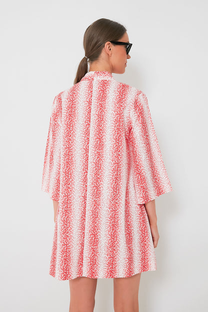 Speckled Coral Poplin Marseille Caftan