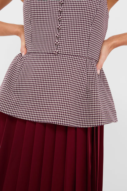 Berry Long Peplum Dress