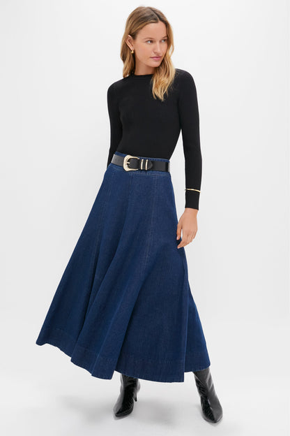 Black Alden Ribbed Crewneck