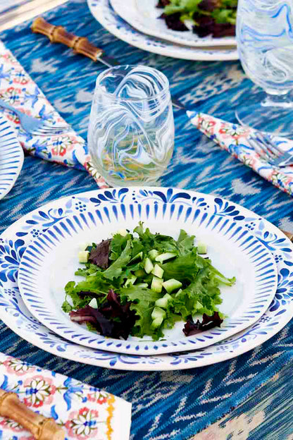 Sitio Stripe Salad Plate Delft Blue
