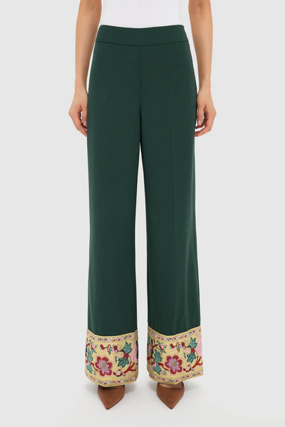 Garden Scrollwork Jacquard Cuff Erin Pants