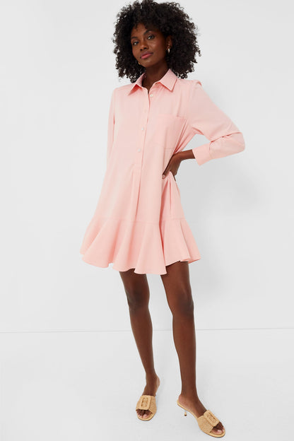Bermuda Powder Pink Crepe Callahan Shirt Dress