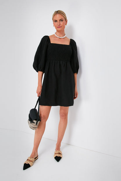 Black Annie Smocked Dress