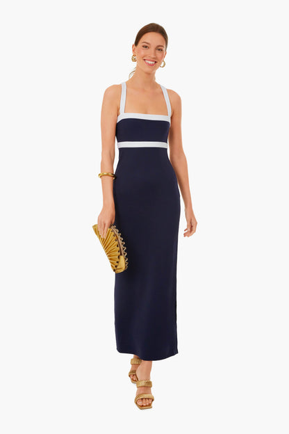 Navy Augustine Midi Dress