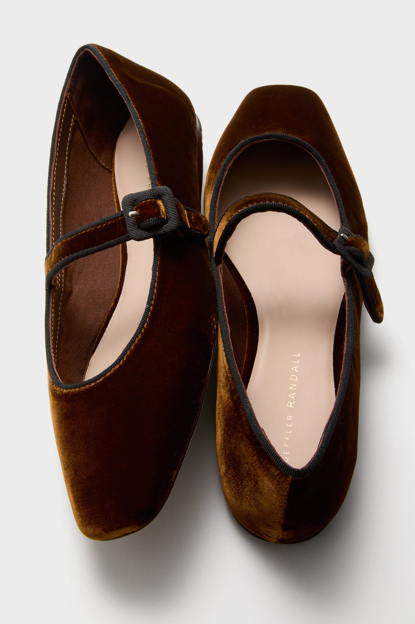Dark Brown Velvet Ginger Mary Janes