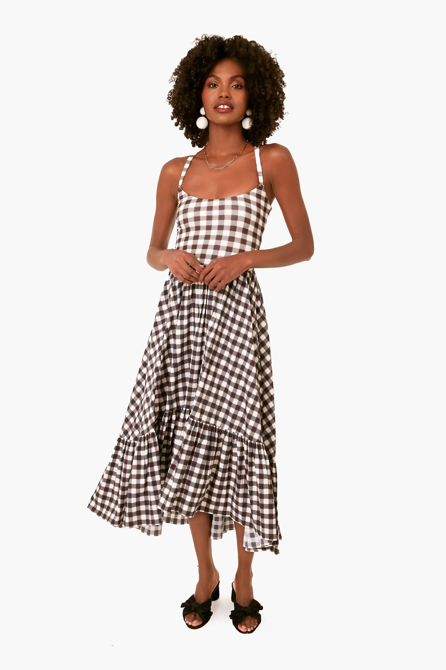Black Check Plaid Veronica Dress