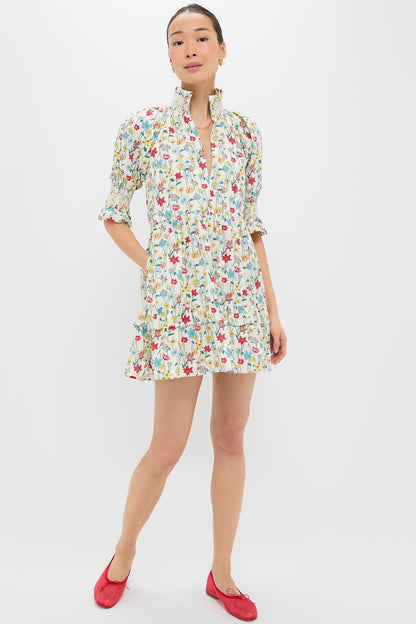 Red & Blue Multi Floral Sawyer Mini Dress