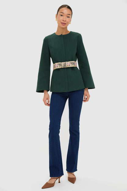 Garden Scrollwork Jacquard Belted Rhoda Tunic Top