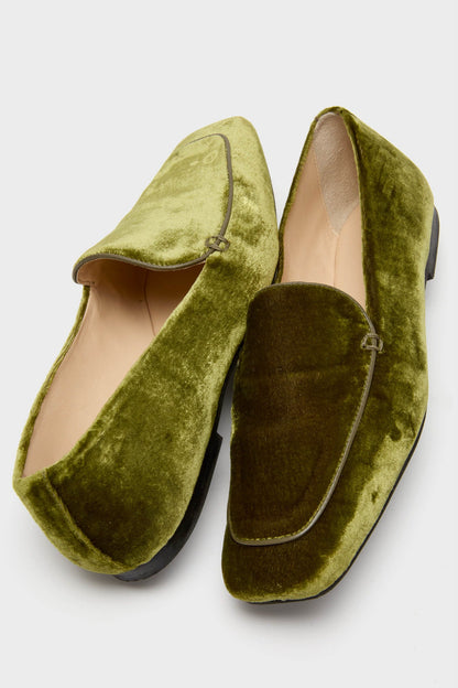 Olive Velvet Kam Loafers