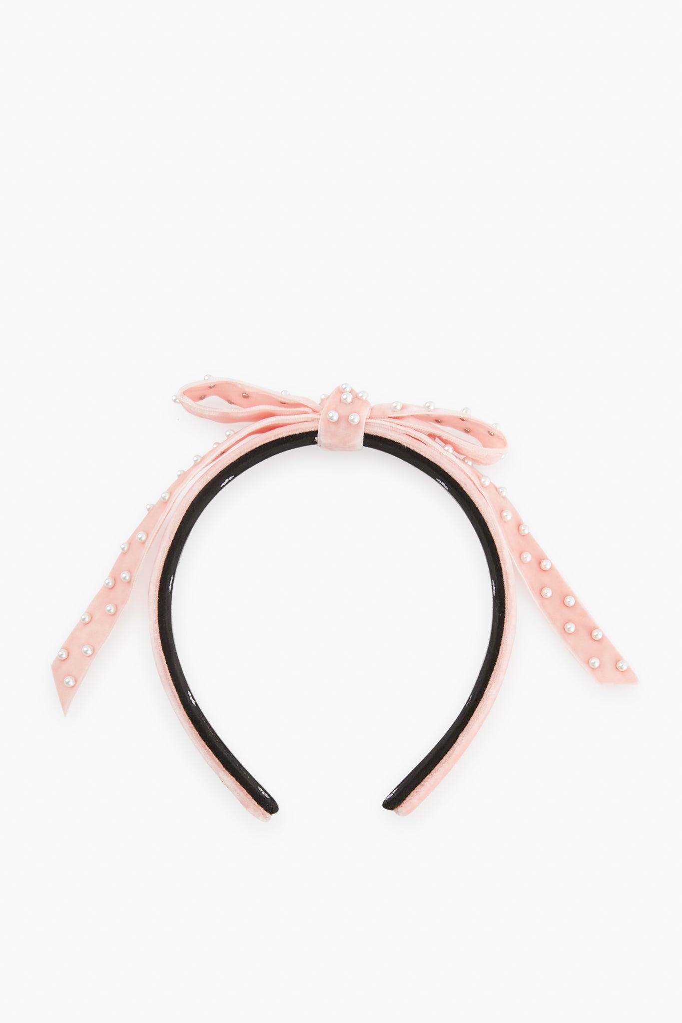 Blush Pearl Bardot Ribbon Slim Headband