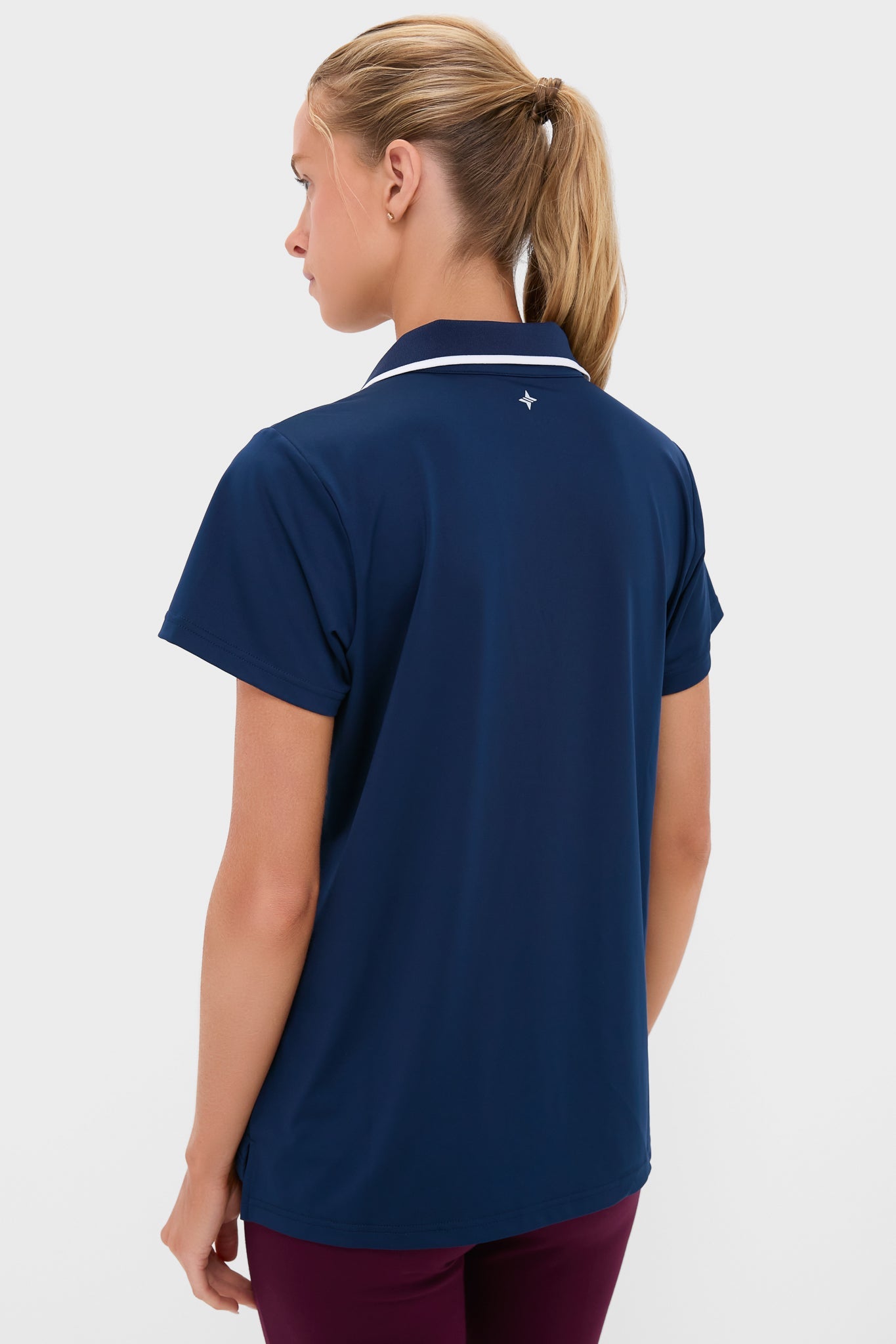 Navy Short Sleeve Performance Jersey Caroline Polo