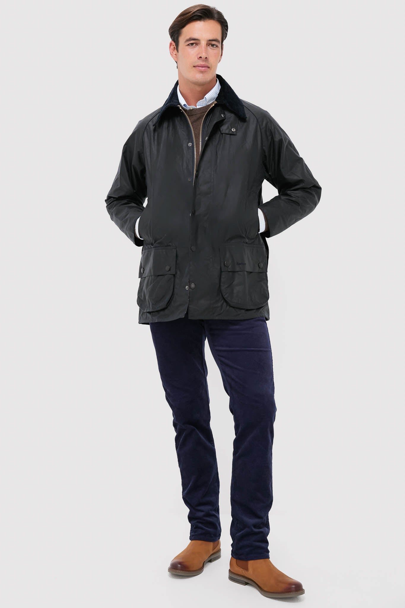 Men's Navy Beaufort Wax Jacket