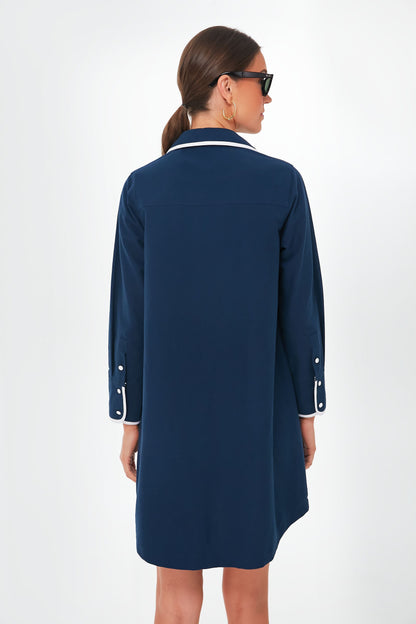 Navy Perkins Shirt Dress
