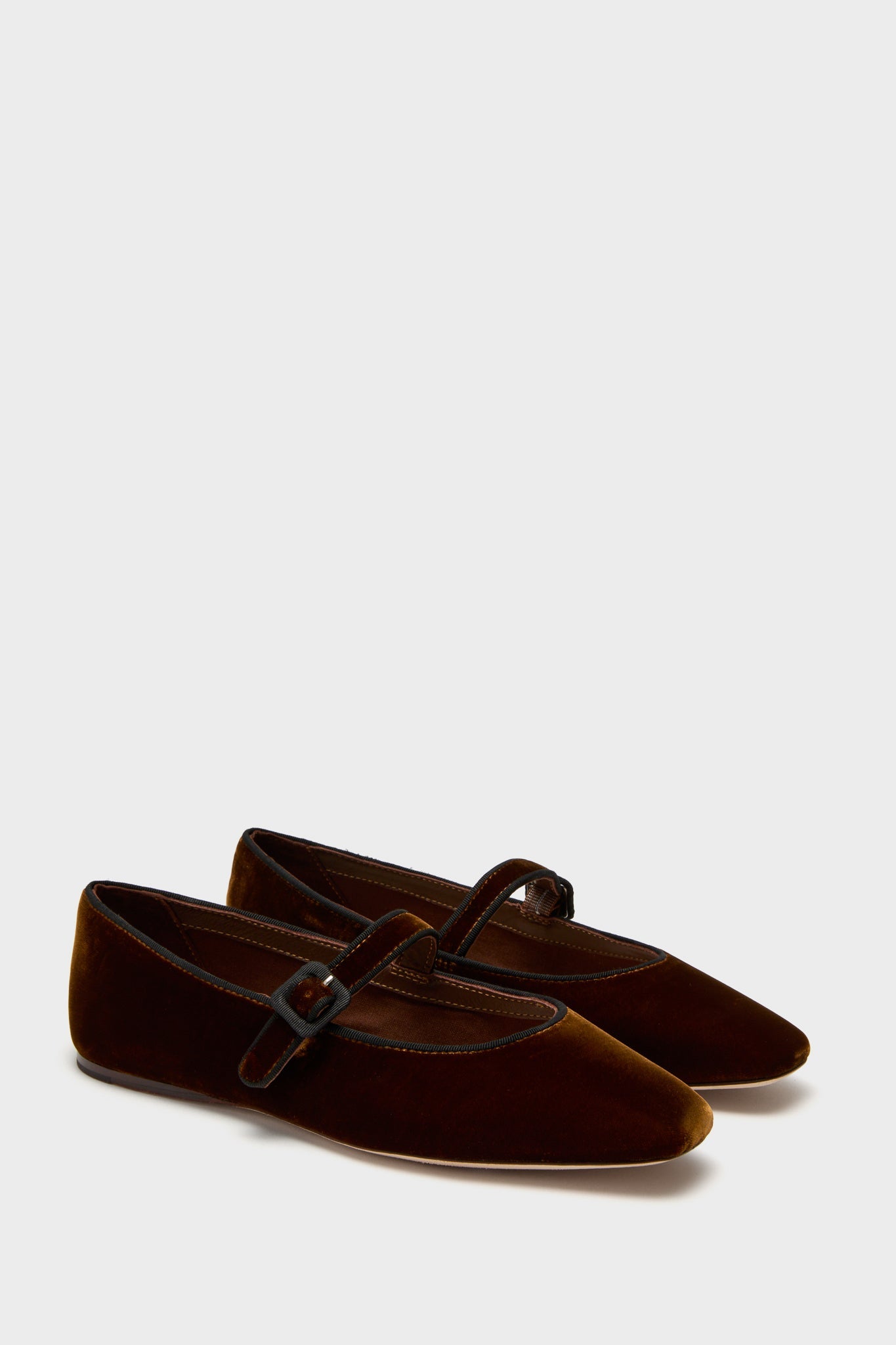 Dark Brown Velvet Ginger Mary Janes