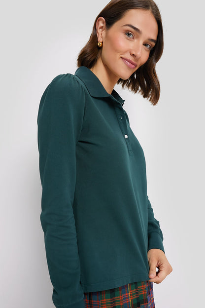 June Bug Long Sleeve Pique Puff Sleeve Peggy Polo
