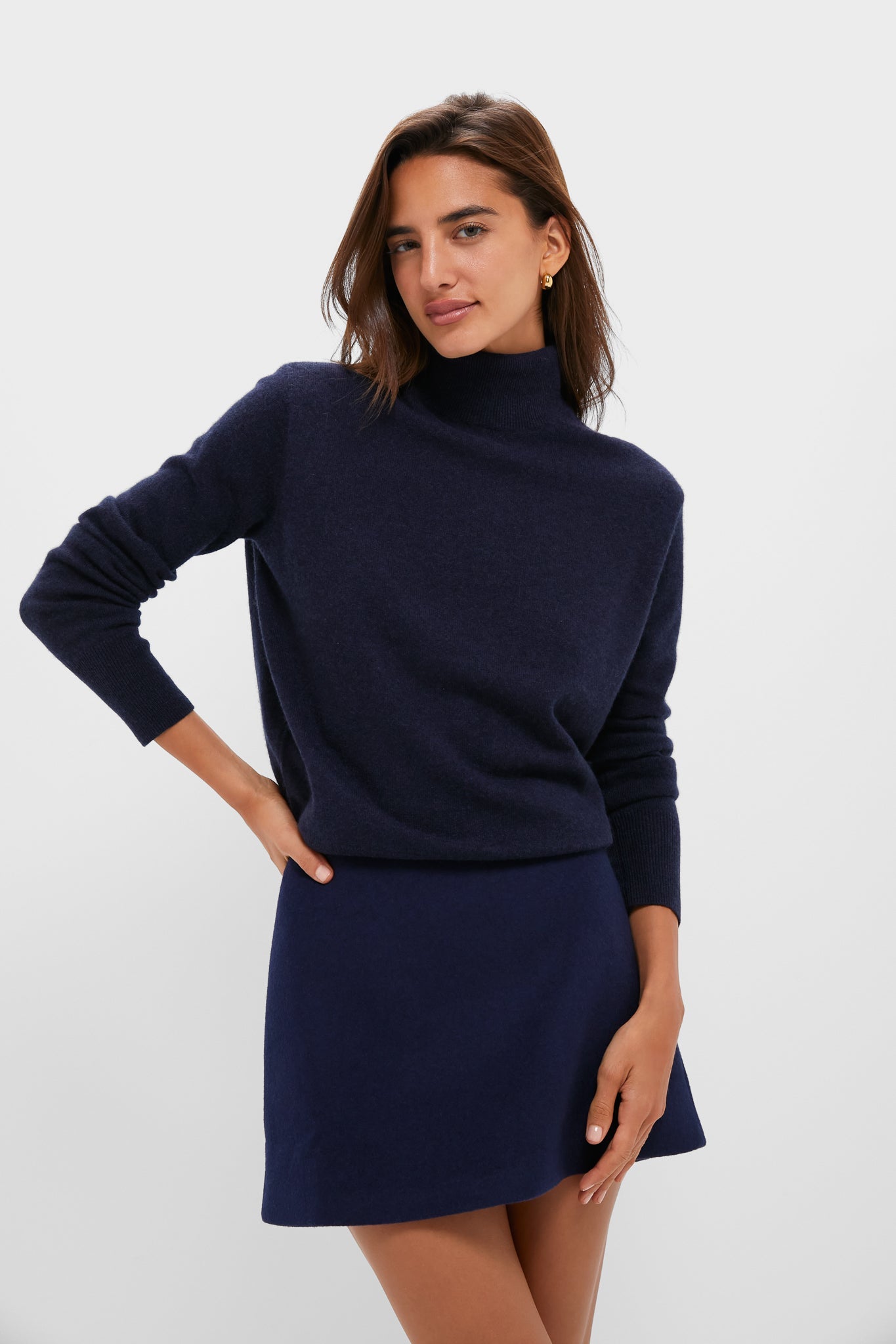 Navy Wool Meg Mini Skirt