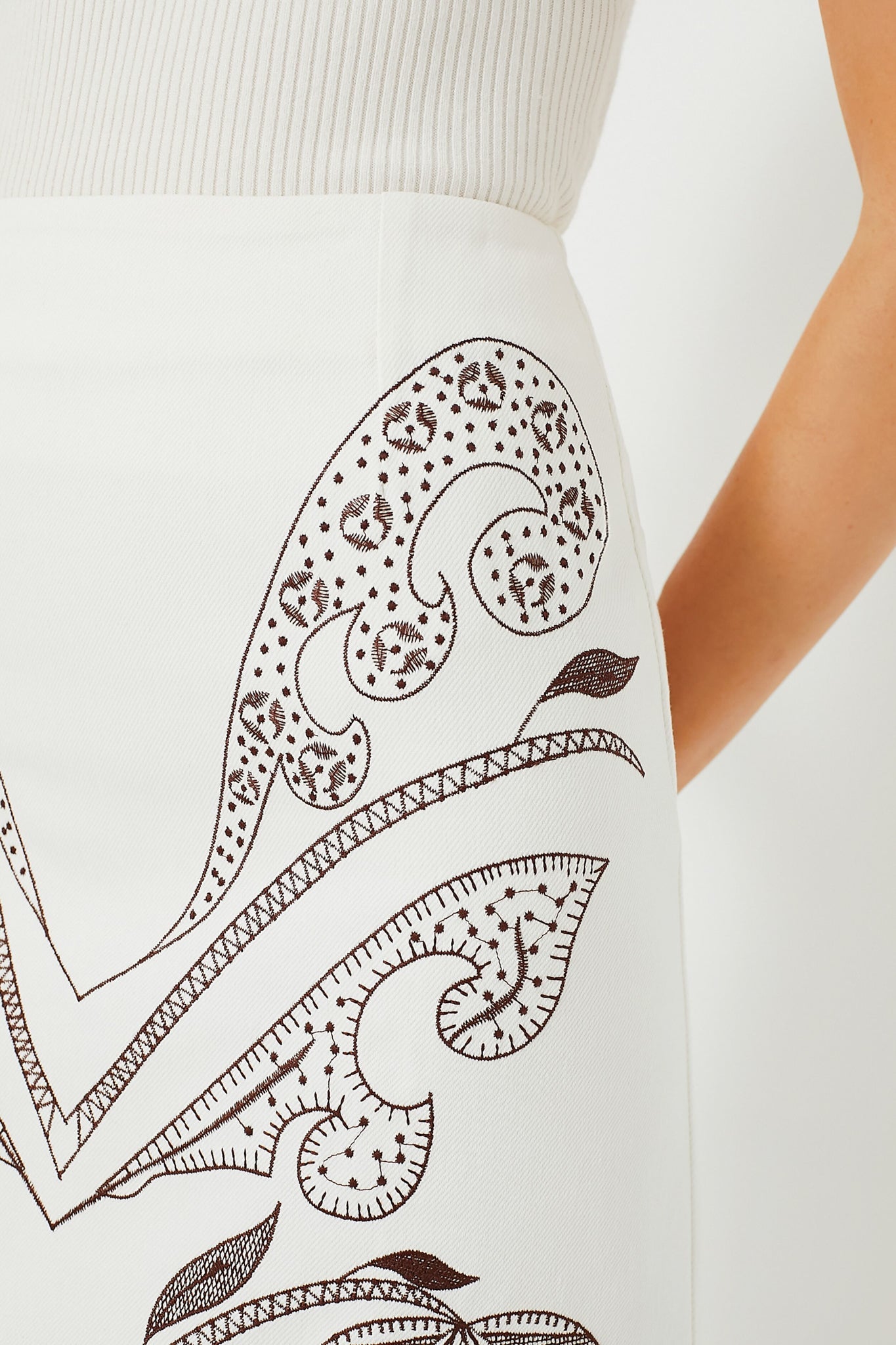 Off White Brown Sandy Skirt