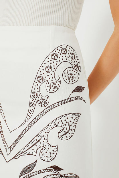 Off White Brown Sandy Skirt