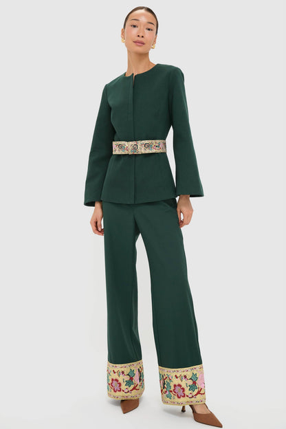 Garden Scrollwork Jacquard Belted Rhoda Tunic Top