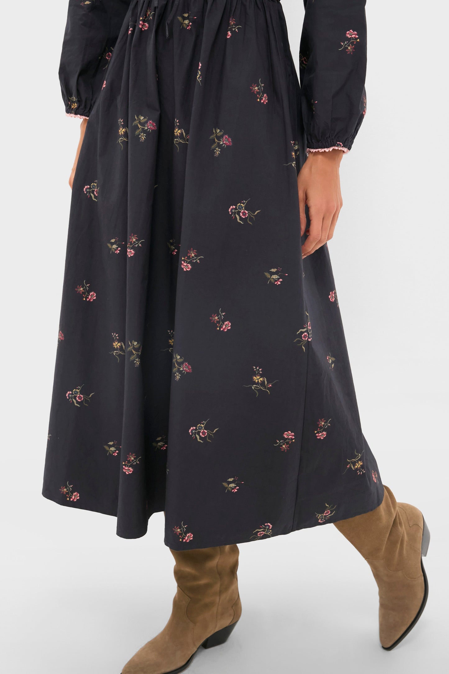 Noir Fleur Eloise Midi Dress