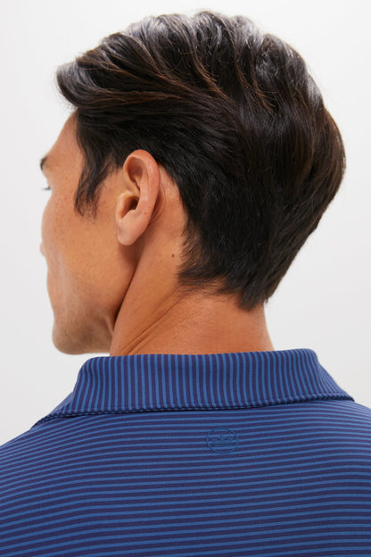 Navy Lyons Performance Jersey Long Sleeve Polo