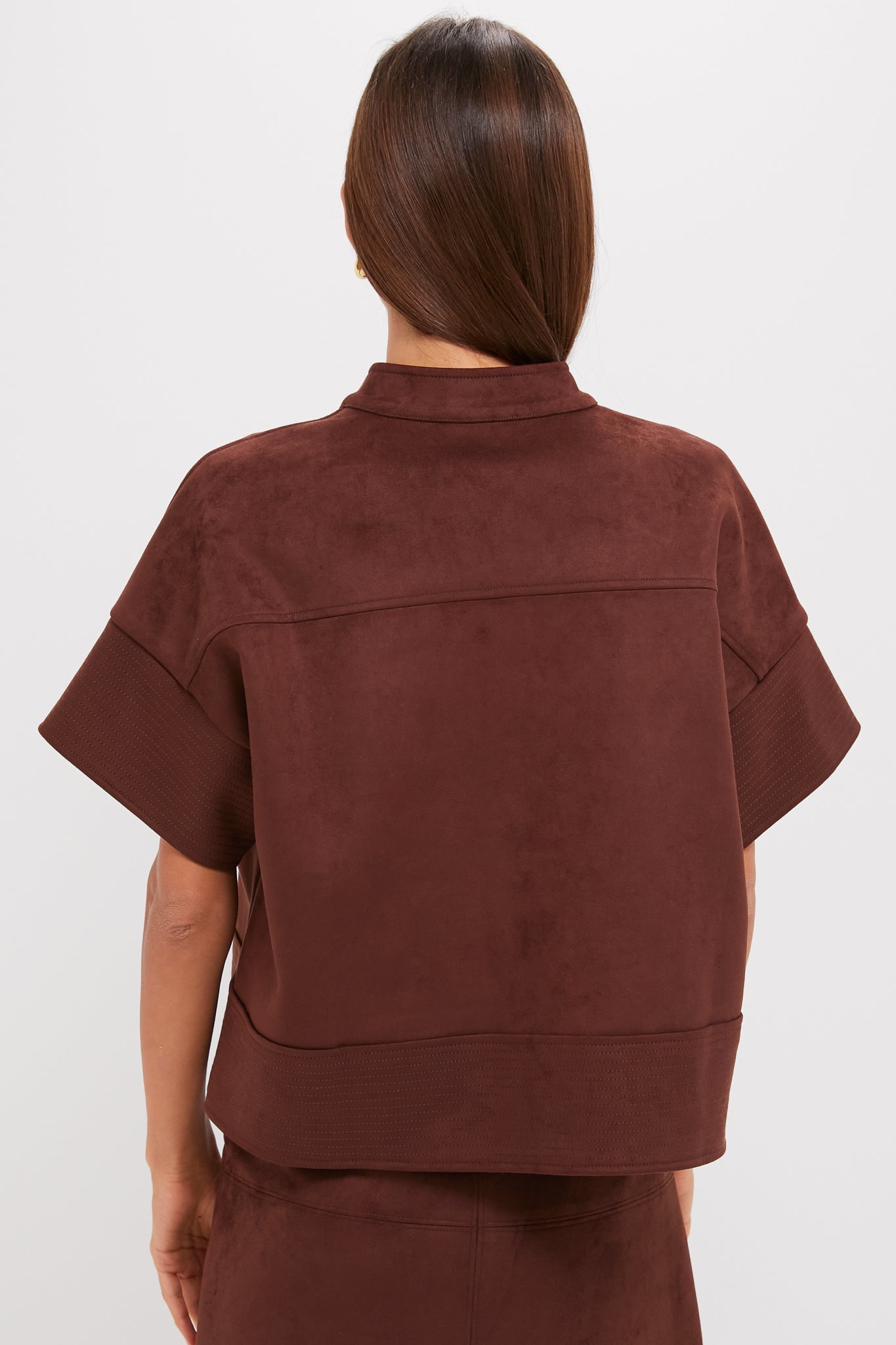 Ganache Vegan Suede Trapunto Stitch Sofia Shirt
