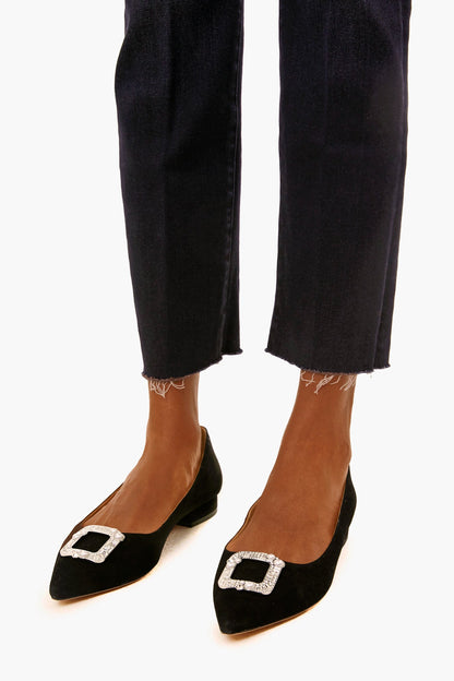 Black Buckle Up Flat