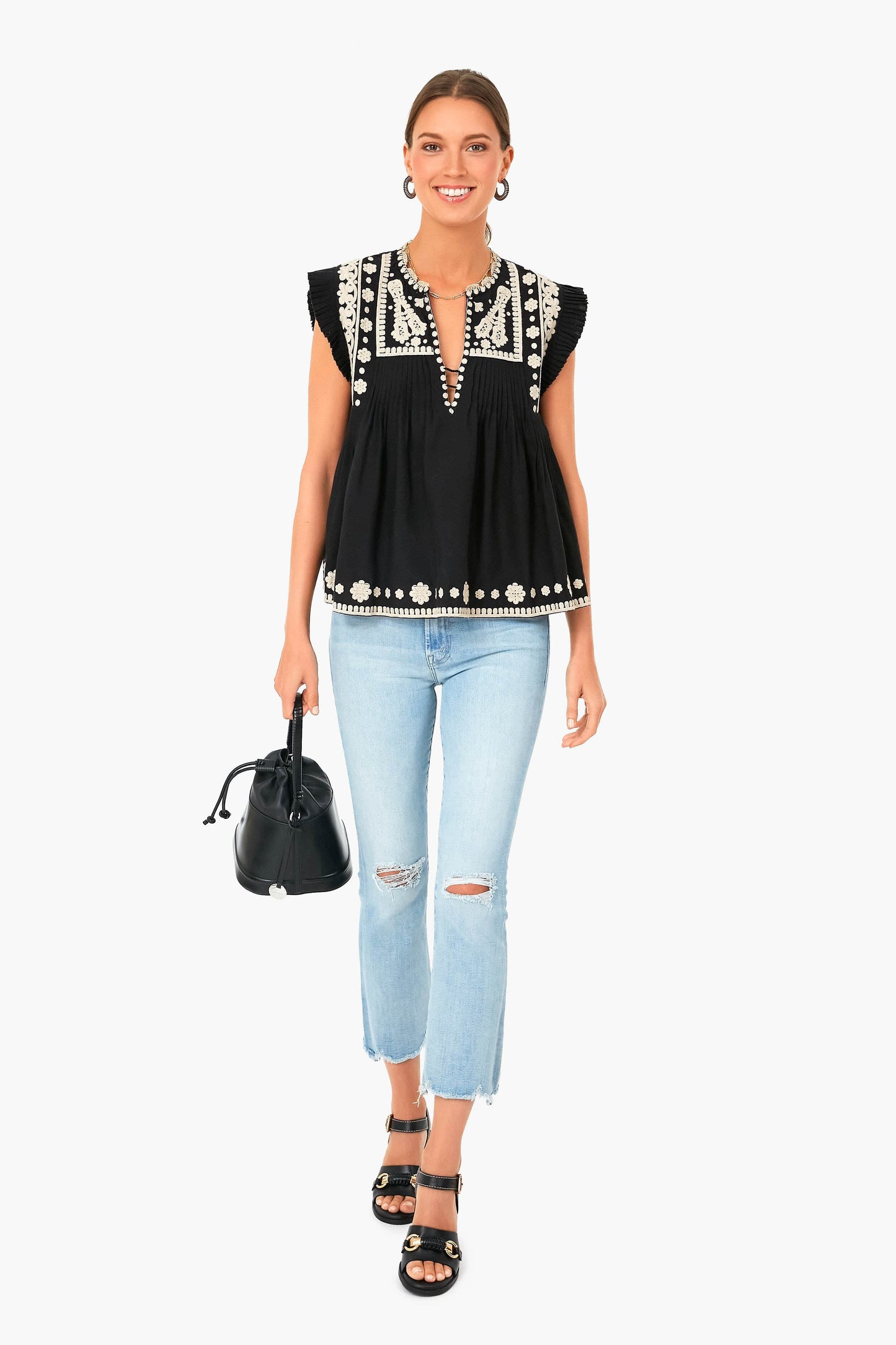 Black Holly Soutache Vest Top