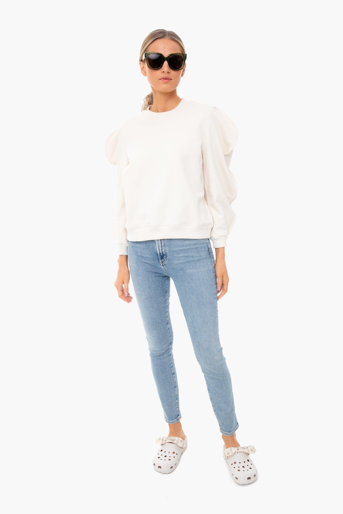 Ivory Scallop Sweatshirt